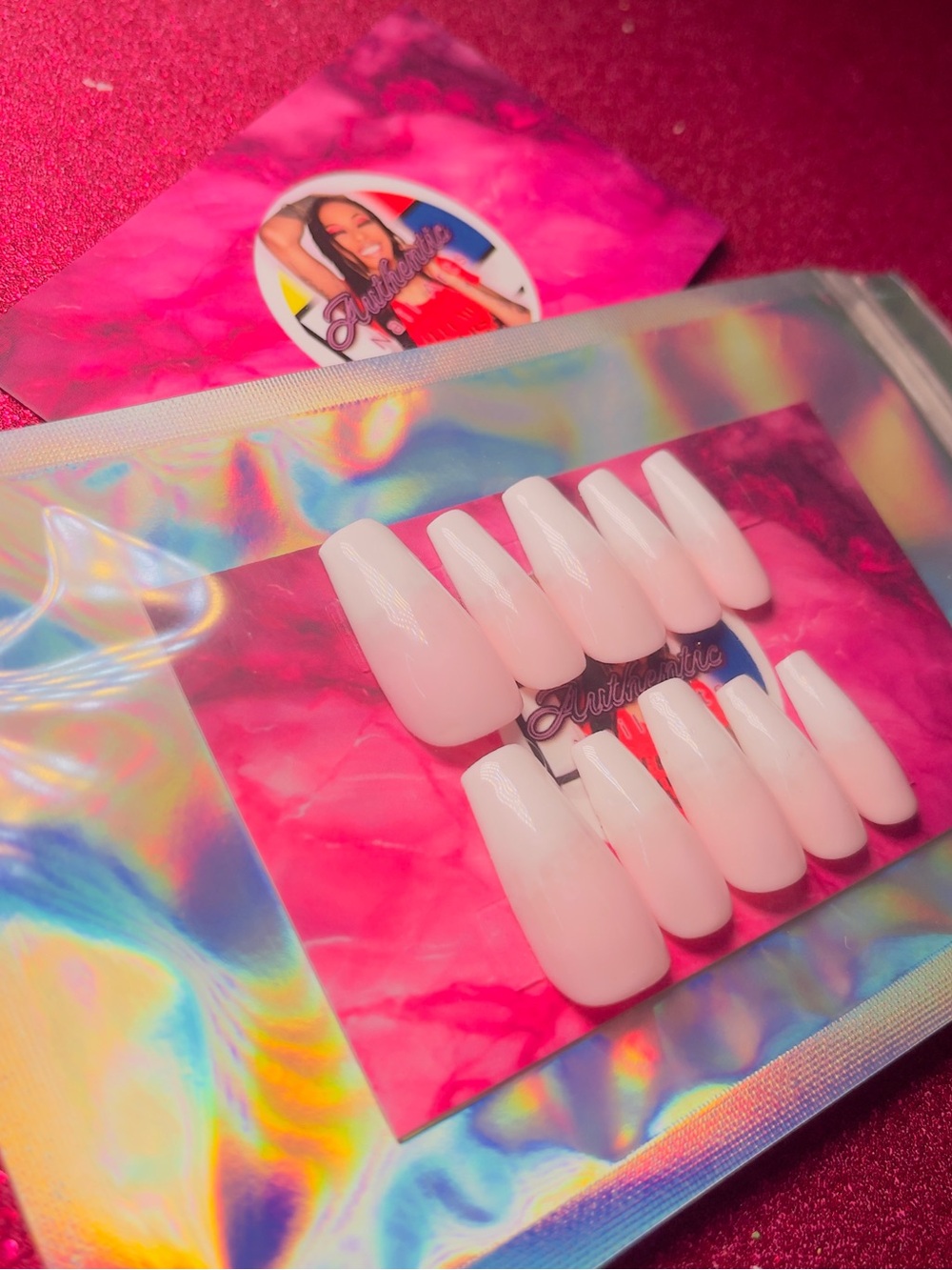 Press-On Nail Set - Pink Classic Coffin Tips